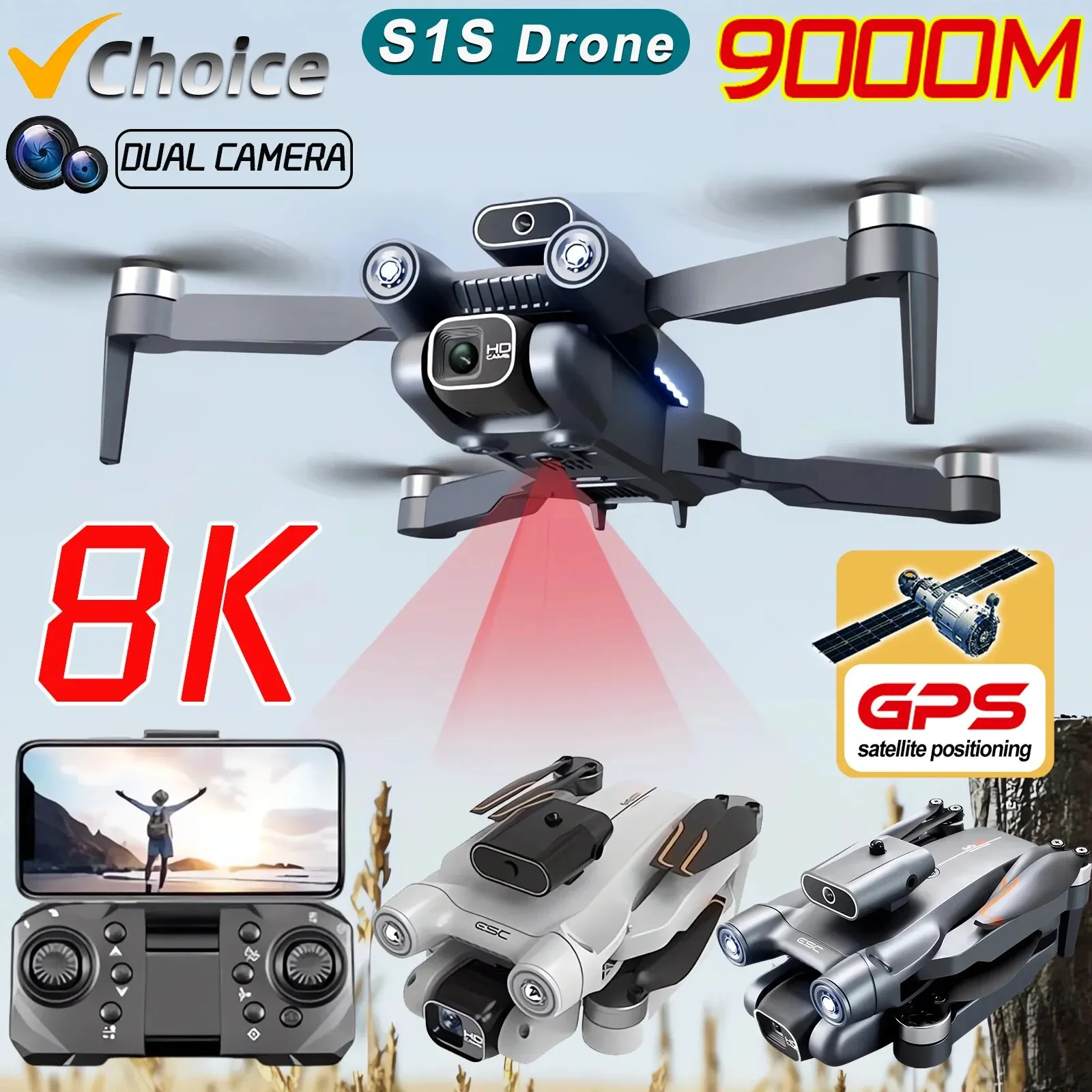 New S1S 5G GPS Drone Camera 8K - Drone Gimbal Brushless reseña y precio